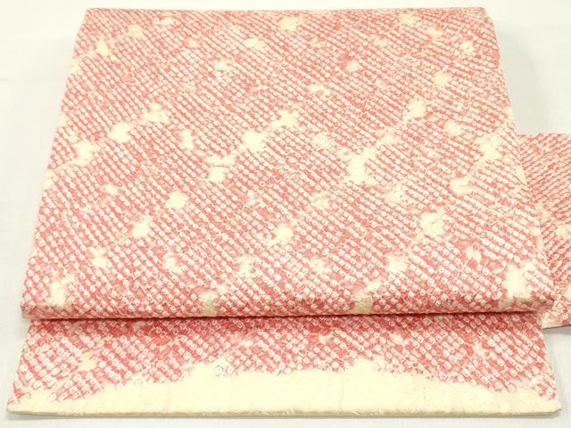 平和屋着物●名門　藤娘きぬたや・総絞り　九寸名古屋帯　霞文　正絹　逸品　DAAY0391ob