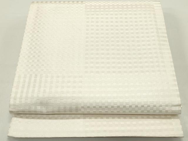平和屋着物●本場筑前博多織　六通柄袋帯　変わり市松格子文　正絹　逸品　DAAY0401ob