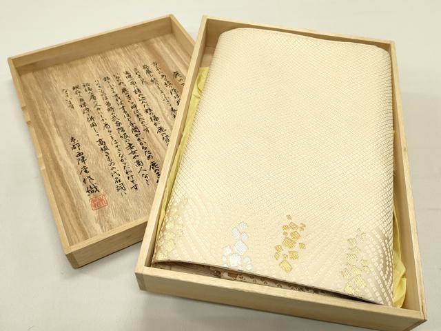 平和屋着物●西陣　六通柄袋帯　鹿の子綾　金銀糸　共箱付　正絹　逸品　DAAY0448ob