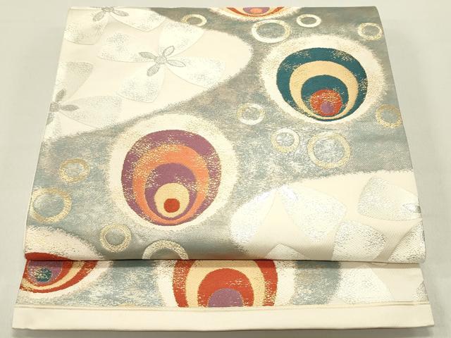 平和屋着物●六通柄袋帯　不知火　金銀糸　正絹　逸品　DAAY0453ob