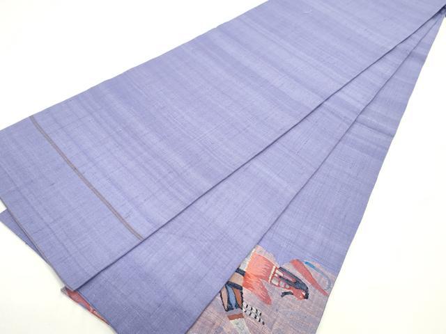 平和屋着物○太鼓柄袋帯 紬地 すくい織 エジプト壁画文様 正絹 逸品