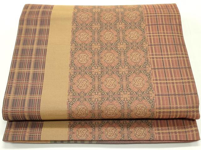 平和屋着物●京の名門・菱屋六右ェ門　両面　全通柄袋帯　正倉院花間道　正絹　逸品　DAAY0500ob