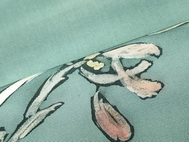 平和屋着物○塩瀬 九寸名古屋帯 作家者 ろうけつ染め 霞草花文 正絹