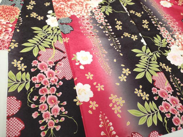 平和屋着物●二尺袖　小振袖　乱菊　藤花房　暈し染め　洗える着物　逸品　新品　DAAY1012ps 平和屋着物○二尺袖 小振袖 乱菊 藤花房 暈し染め 着付