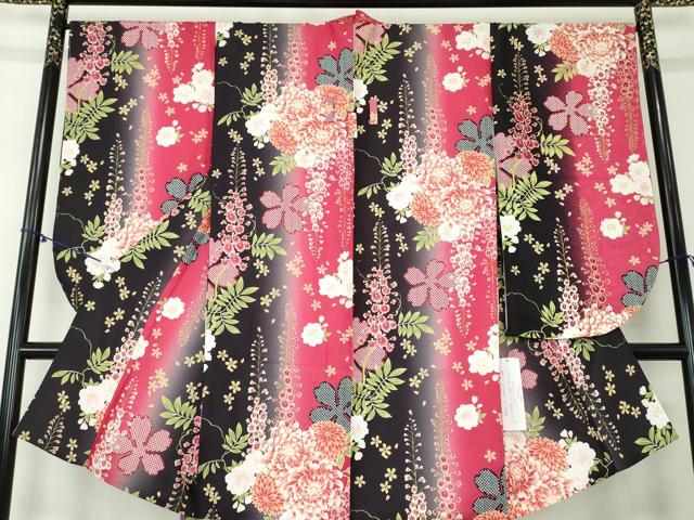 平和屋着物●二尺袖　小振袖　乱菊　藤花房　暈し染め　洗える着物　逸品　新品　DAAY1012ps