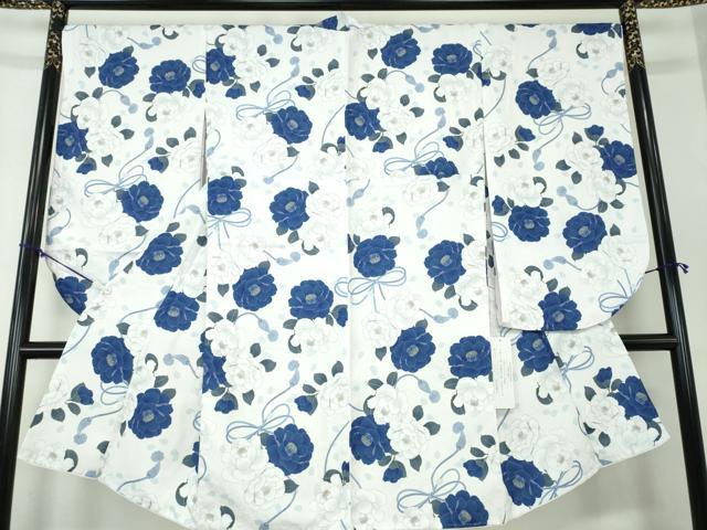 平和屋着物●二尺袖　小振袖　結び紐花文　洗える着物　逸品　新品　DAAY1017ps