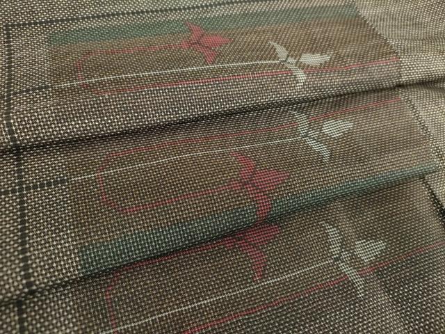 平和屋着物●本場大島紬　9マルキ　横段花文　正絹　逸品　未使用　DAAY1046ps