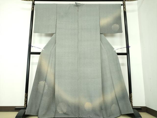 平和屋着物●伝統工芸士　廣瀬雄望　江戸小紋　訪問着　雪輪重ね　各通し　黒地　正絹　逸品　DAAY1079ps