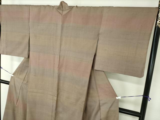 平和屋着物○訪問着 作家物 紬地 横段文 正絹 逸品 DAAY1088ps