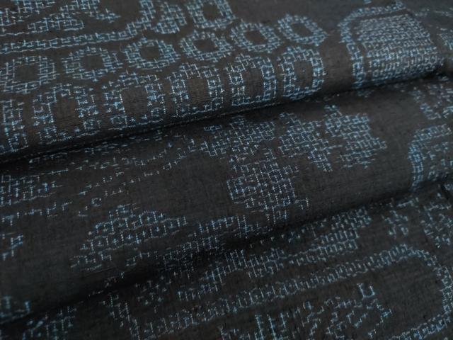 平和屋着物●本場結城紬　重要無形文化財　80亀甲　霞吉祥花文　正絹　逸品　DAAY1098ps