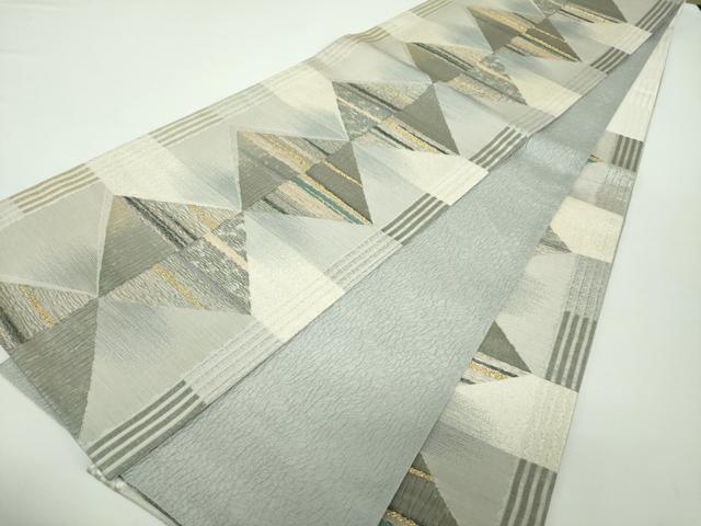 平和屋着物○西陣 老舗 渡文謹製 手織 両面 六通柄袋帯 彩