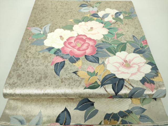 平和屋着物●六通柄袋帯　唐織　枝花文　金銀糸　引箔　正絹　逸品　DAAY1134ps