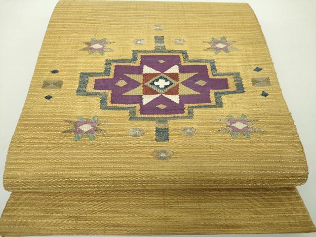 平和屋着物●太鼓柄袋帯　紬地　貝紫幻想　正絹　逸品　DAAY1232ps