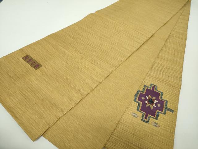 平和屋着物○太鼓柄袋帯 紬地 貝紫幻想 正絹 逸品 DAAY1232ps