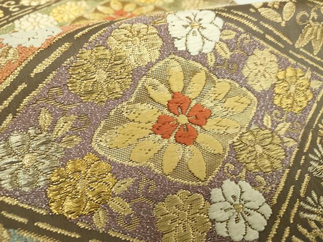 平和屋着物○唐織・西陣の老舗・名門・藤原織物 六通柄袋帯 唐織