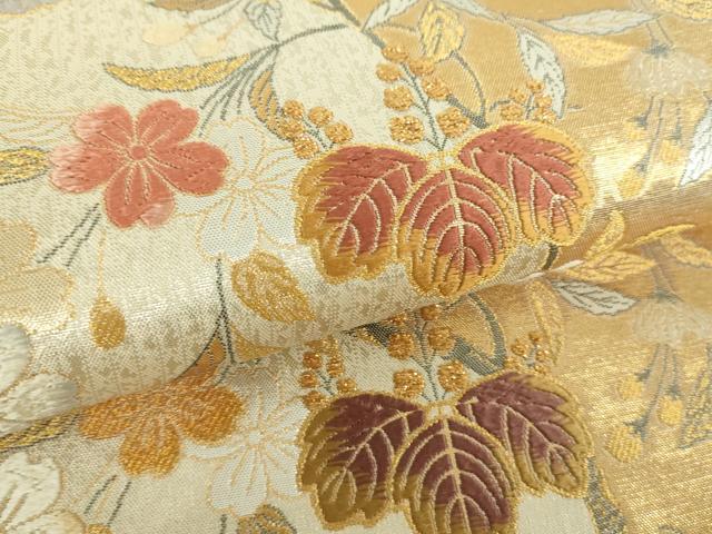 平和屋着物○六通柄袋帯 菊桐桜花文 金銀糸 引箔 正絹