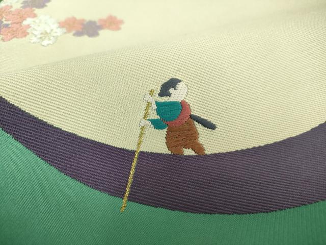 平和屋着物●九寸名古屋帯　一寸法師　金糸　正絹　逸品　DAAY1286ps 平和屋着物○九寸名古屋帯 一寸法師 金糸 正絹 逸品 DAAY1286ps