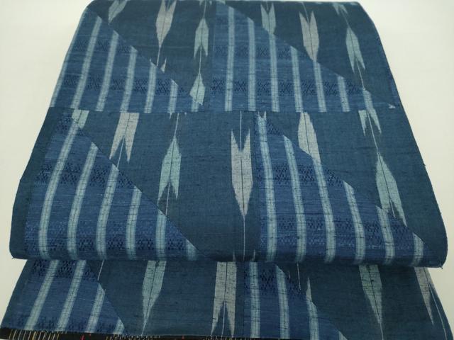 平和屋着物●両面　全通柄袋帯　紬地　花織　切嵌　矢羽間道　正絹　逸品　DAAY1316ps