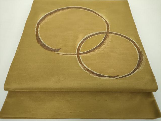 平和屋着物●太鼓柄袋帯　すくい織　輪繋ぎ　金糸　正絹　逸品　DAAY1366ps