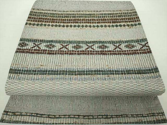 平和屋着物●六通柄袋帯　飛鳥間道　金銀糸　正絹　逸品　DAAY1367ps