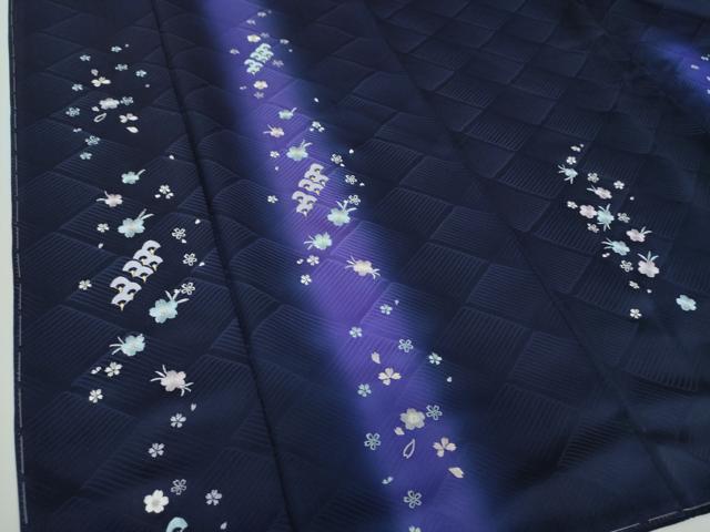 平和屋着物●訪問着　総刺繍　舞桜　暈し染め　金糸　ロング丈　正絹　逸品　未使用　DAAY1396ps 平和屋着物○訪問着 総刺繍 舞桜 暈し染め 金糸 ロング丈