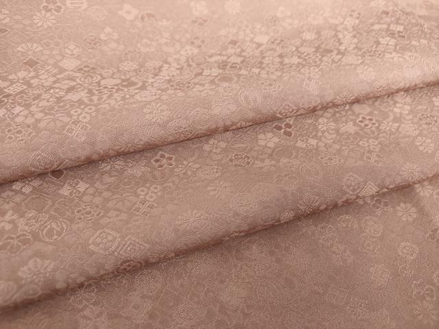 平和屋着物●上質な色無地　吉祥花地紋　梅鼠色　正絹　逸品　DAAY1467ps