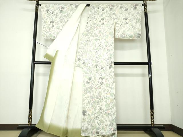 平和屋着物●上質な小紋　手描き　草花文　正絹　逸品　DAAY1473ps 平和屋着物○上質な小紋 手描き 草花文 正絹 逸品 DAAY1473ps