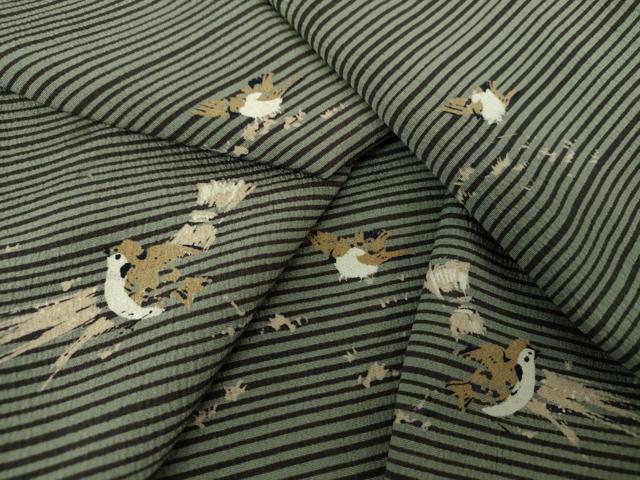 平和屋着物●色留訪問着　雀　稲穂　正絹　逸品　DAAY1476ps