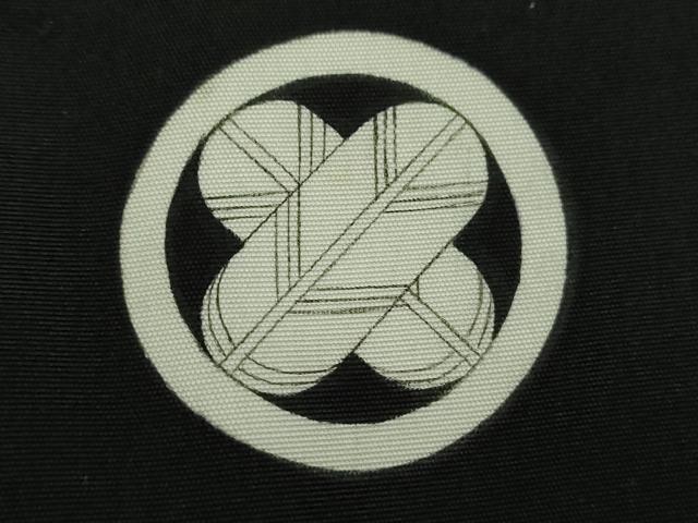 平和屋着物○男性 黒紋付 正絹 逸品 DAAY1506ps