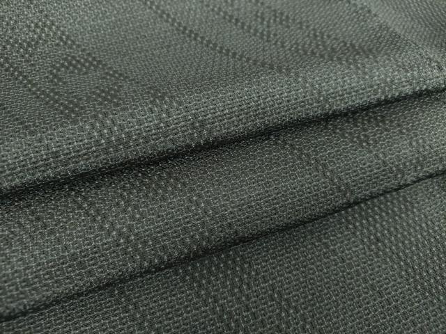 平和屋着物●本塩沢　110亀甲　斜線文　正絹　逸品　DAAY1520ps