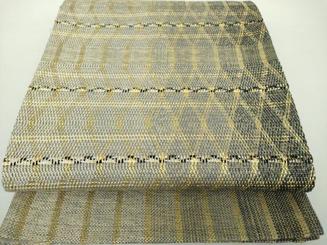 平和屋着物●ひなや工房　くむ・あむ・おる　伊豆蔵明彦　太鼓柄袋帯　菱間道　金糸　正絹　逸品　DAAY1568ps