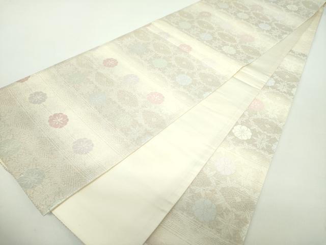 平和屋着物○六通柄袋帯 唐織 新小石丸 横段花文 金糸