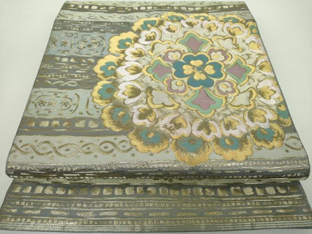 平和屋着物●西陣　川島織物　六通柄　本袋帯　正倉院花文　金銀糸　正絹　逸品　DAAY1573ps