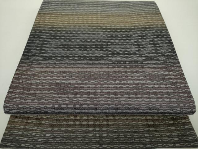 平和屋着物●両面　全通柄袋帯　横段文　鈴乃屋扱い　正絹　逸品　DAAY1599ps