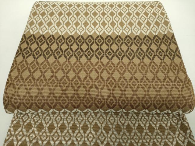 平和屋着物●全通柄袋帯　菱繋ぎ　正絹　逸品　未使用　DAAY1602ps