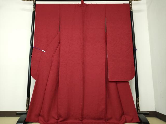 平和屋着物●豪華振袖　草花地紋　色無地　赤色　やまと誂製　正絹　逸品　DAAY1674ps