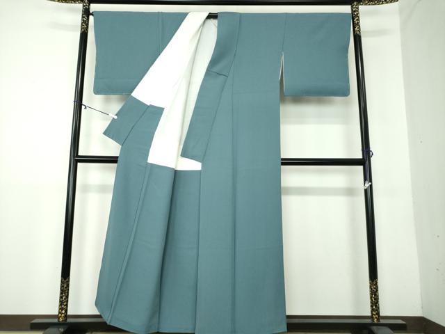 平和屋着物○上質な色無地 紺鼠色 正絹 逸品 未使用 DAAY1693ps