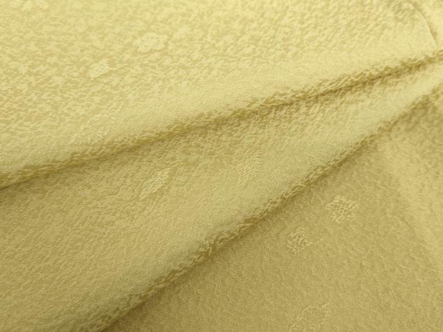 平和屋着物●上質な色無地　吹き寄せ花地紋　淡黄色　さが美扱い　正絹　逸品　DAAY1738ps