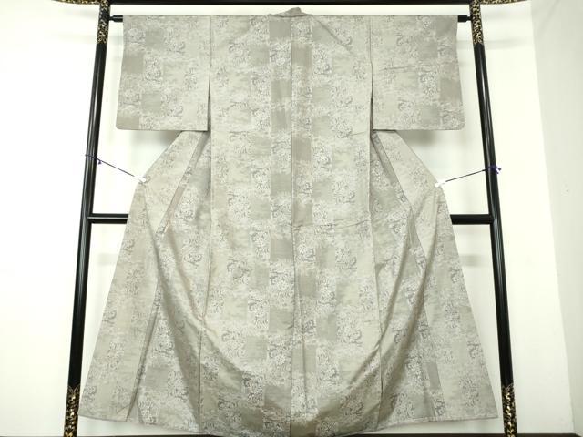 平和屋着物●本場大島紬　白大島　7マルキ　総絣　変わり市松花文　正絹　逸品　未使用　DAAY1750ps 平和屋着物○本場大島紬 白大島 7マルキ 総絣 変わり市松花文