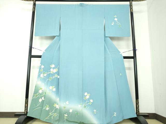 平和屋着物●本加賀友禅作家　南克治　訪問着　草花文　暈し染め　正絹　逸品　DAAY1760ps