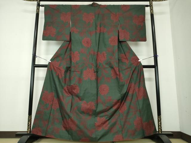 平和屋着物●本場大島紬　7マルキ　更紗唐草文　正絹　逸品　DAAY1786ps