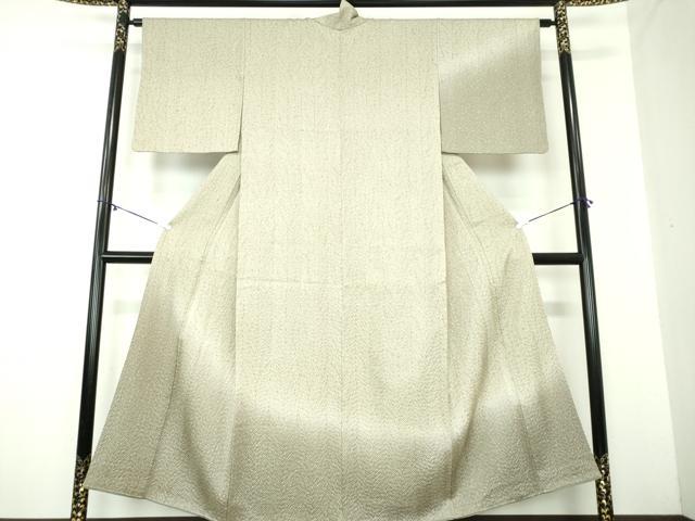 平和屋着物●名門　藤娘きぬたや・総絞り　訪問着　総杢目絞り　霞文　暈し染め　銀通し地　正絹　逸品　DAAY1792ps