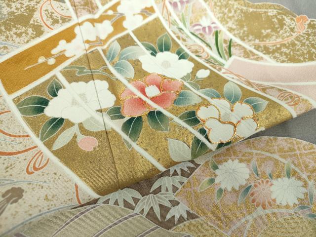 平和屋着物○豪華色留袖 作家物 几帳花文 金彩 正絹 逸品 DAAY1818ps