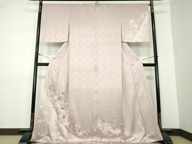 平和屋着物●訪問着　絞り　刺繍　飾花文　金糸　正絹　逸品　DAAY1840ps