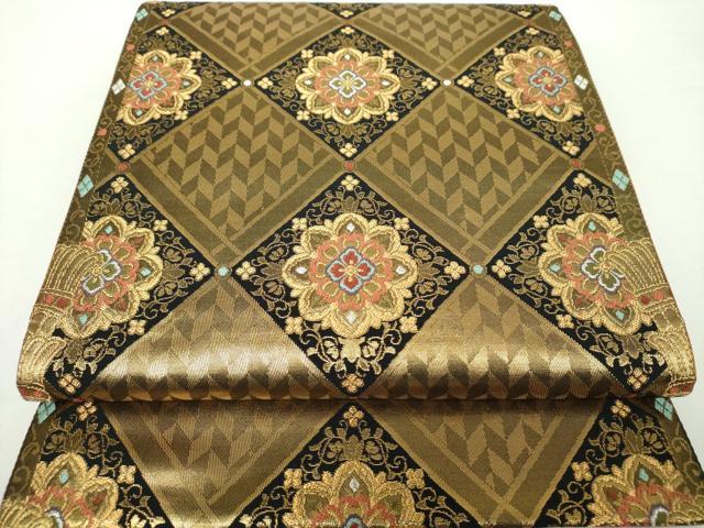 平和屋着物□極上 京の名門 じゅらく謹製 帝王紫 六通柄袋帯 光琳花