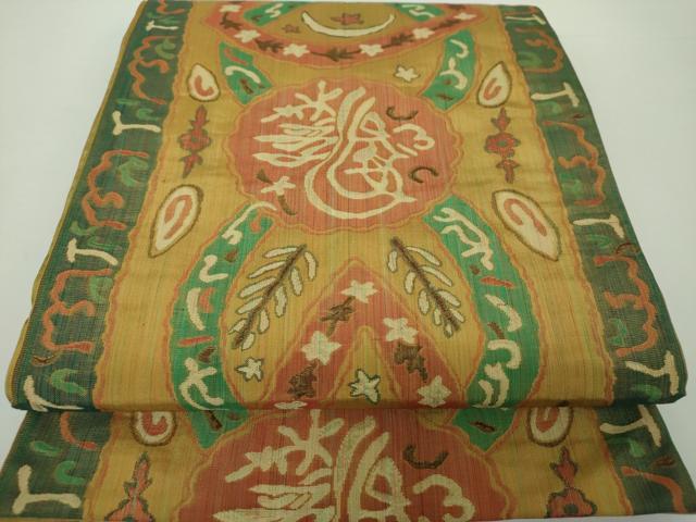 平和屋着物●六通柄　本袋帯　変わり花間道　正絹　逸品　DAAY1851ps