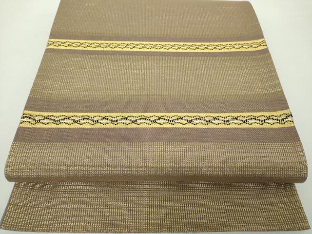 平和屋着物●太鼓柄袋帯　横段文　金糸　正絹　逸品　DAAY1857ps