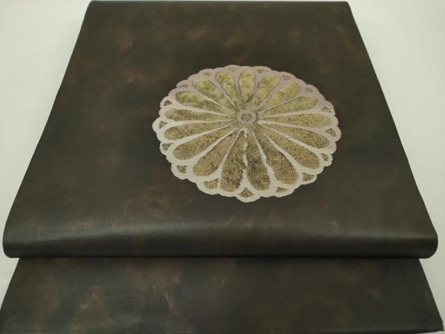 平和屋着物●六通柄　本袋帯　菊文　金糸　引箔　正絹　逸品　未使用　DAAY1878ps