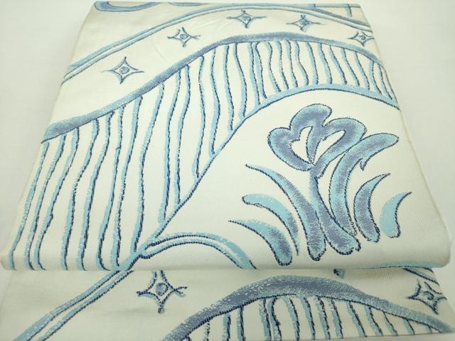 平和屋着物●西陣　じゅらく謹製　六通柄　本袋帯　陶彩　草花文　正絹　逸品　DAAY1883ps