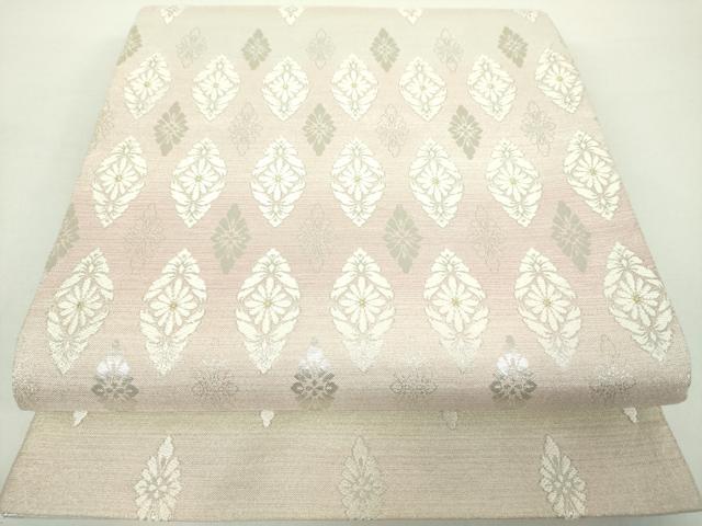 平和屋着物●両面　六通柄袋帯　唐織　花菱文　金銀糸　正絹　逸品　DAAY1885ps